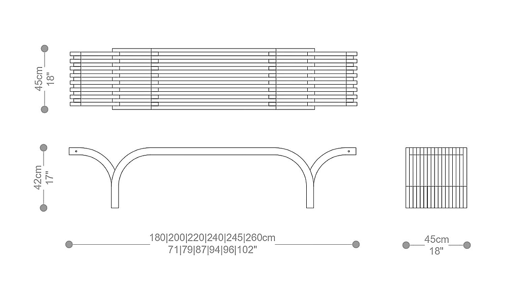 Image of the main dimensions of the product